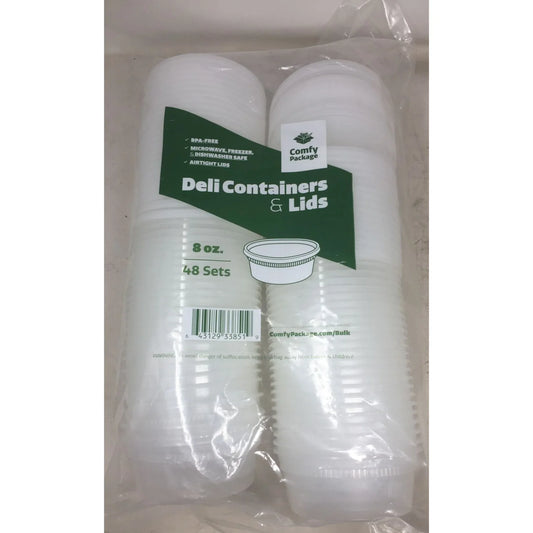 Deli Containers And Lids 8 oz- 48 Sets New in Packaging - A+ Stuff