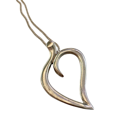 Tiffany & Co Sterlilng Open Leaf Necklace