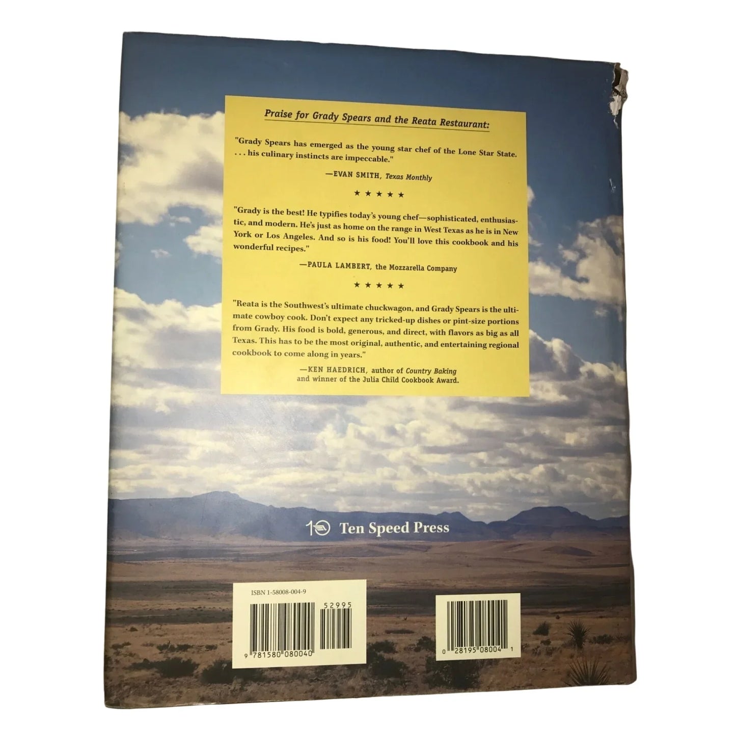 A Cowboy In The Kitchen Book by Grady Spears/Robb Walsh - A+ Stuff