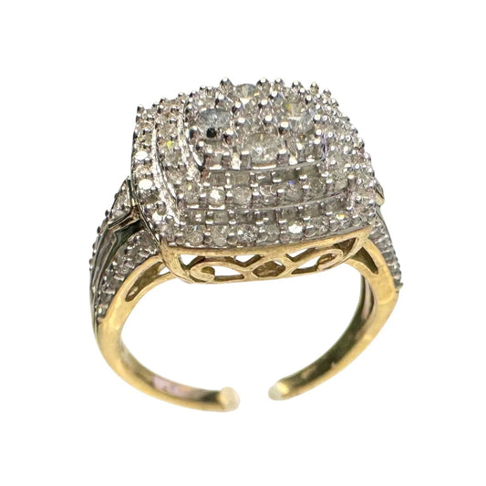 Beautiful 1.00 Carat Natural Cushion Cut Diamond Ring (14kt Gold Overlay) Size 7 - Unbranded - A+ Stuff