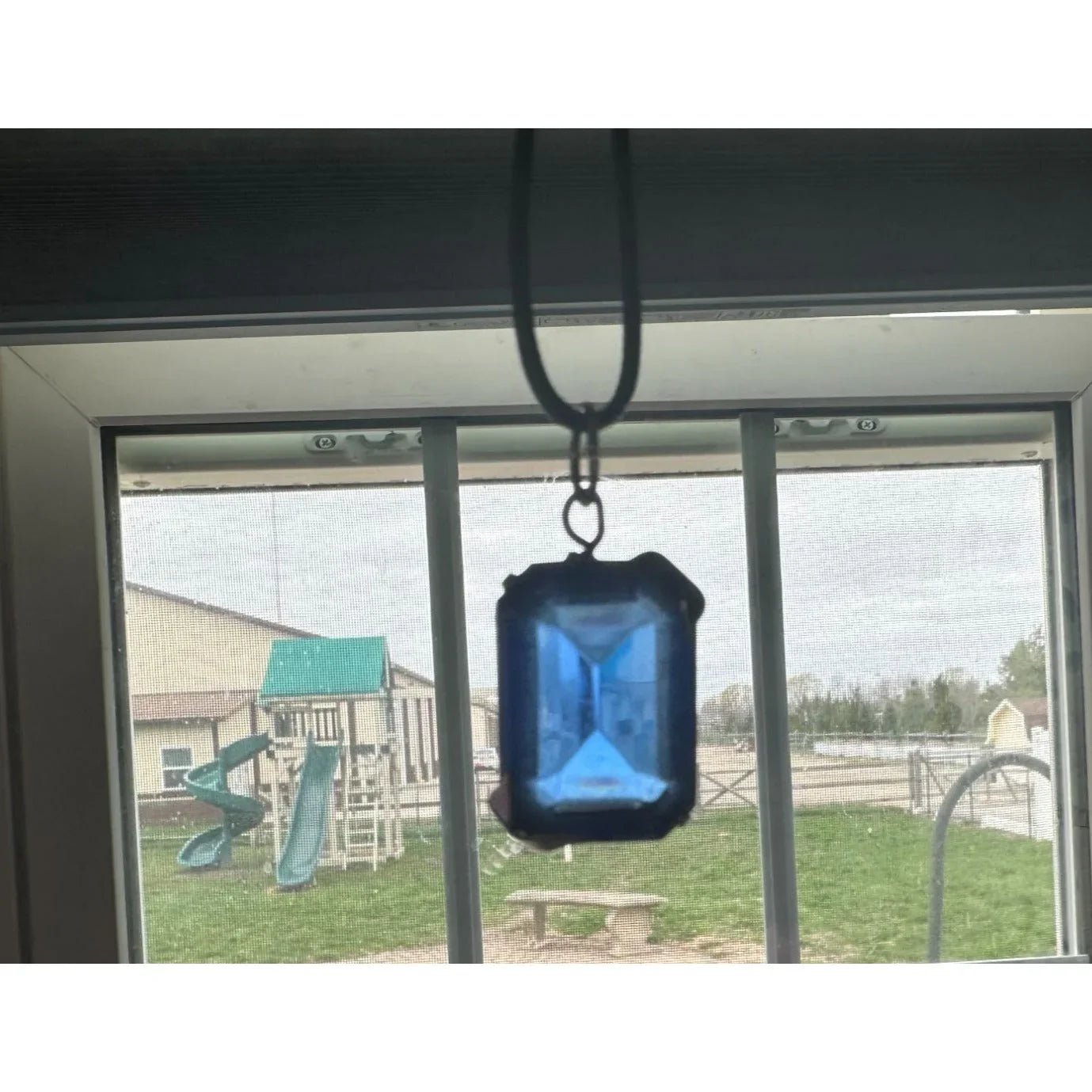 Beautiful Rectangular Silver tone & Blue Topaz Pendant - A+ Stuff - Pendant - A+ Stuff