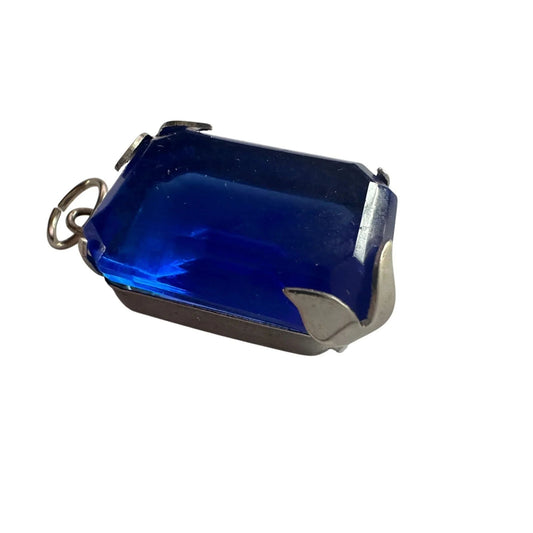 Beautiful Rectangular Silver tone & Blue Topaz Pendant - A+ Stuff - Pendant - A+ Stuff