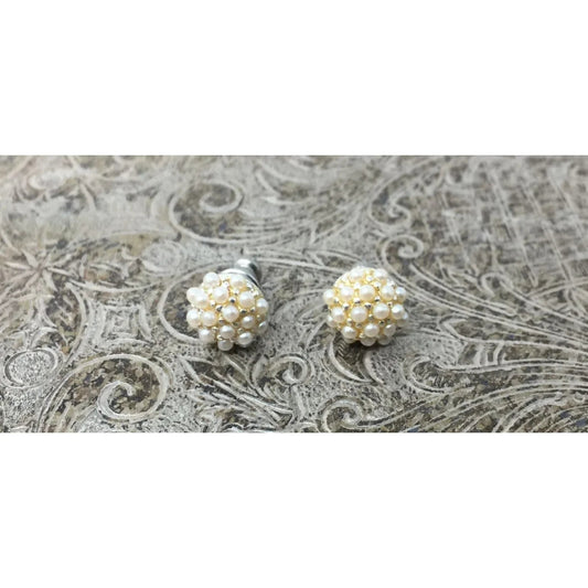 Beautiful Women's Faux Pearl Cluster Stud Earrings with backs - A+ Stuff - Earrings - A+ Stuff