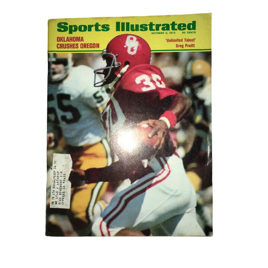 Sports Illustrated October 1972 Greg Pruitt Oklahoma Crushes Oregon magazine - A+ Stuff