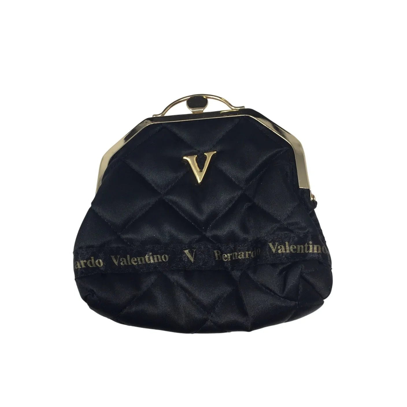 Bernardo Valentino Black Shoulder Bag with Kisslock Coin Purse - Bernardo Valentino - Bag with Coin Pouch - A+ Stuff