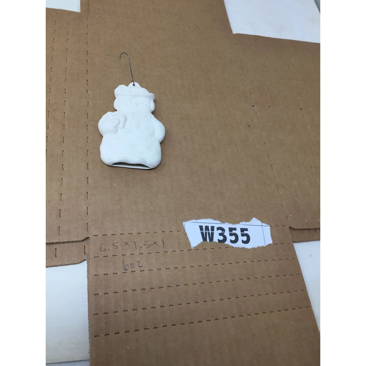 Unglazed Ceramic Woman Snowman Christmas Tree Ornament. Paint to Suit! - A+ Stuff Snowman ornament