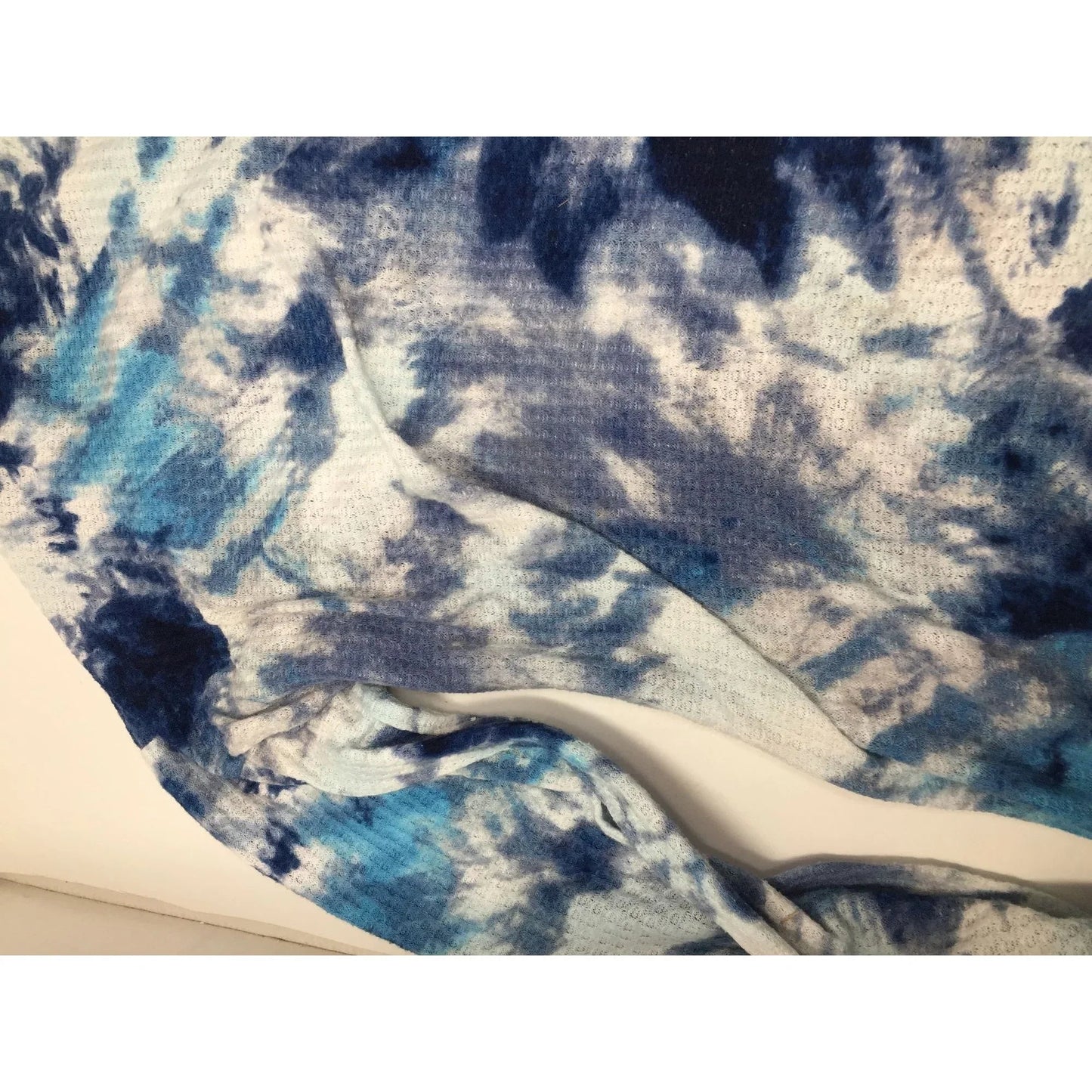 BIBI Blue and White Women's Tie Dyed Hoodie with Long Sleeves - bibi - Shirts & Tops - A+ Stuff