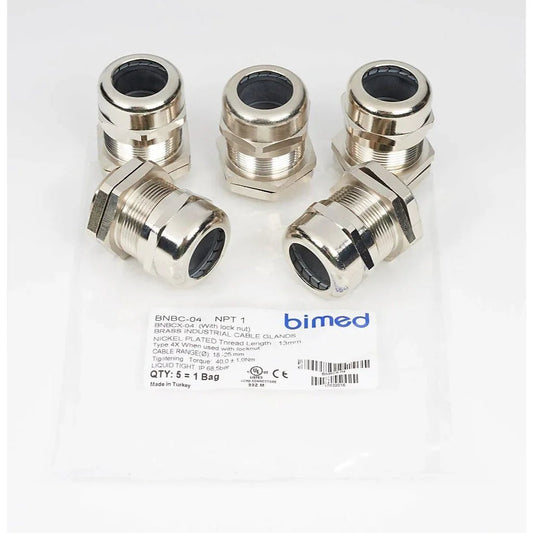 Bimed cable gland, 1in NPT thread type, nickel - plated brass - Bimed - Tools - A+ Stuff