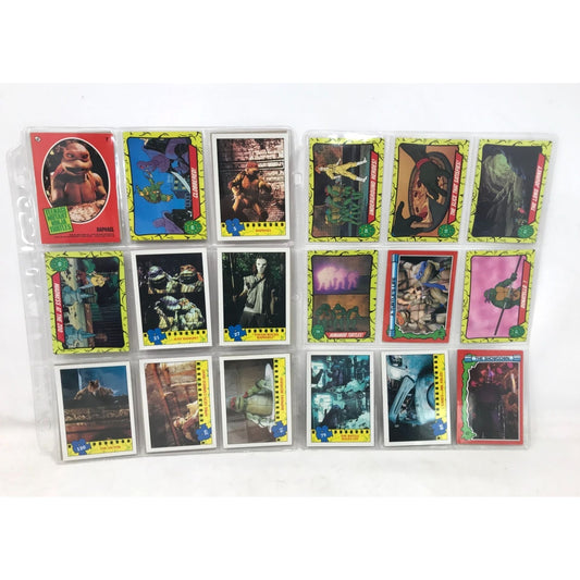 TMNT Teenage Mutant Ninja Turtles Trading Cards 2 Binder Pages - Collectible Series & Movie Cards (1989-90)