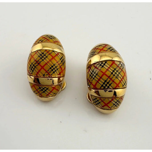 Burberrys of London Nova Check Clip On Earrings with Branded Dust Bag - A+ Stuff