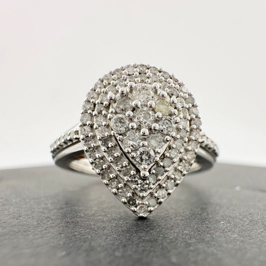 Elegant 1/2 Carat Pear Cut Natural Diamond Ring