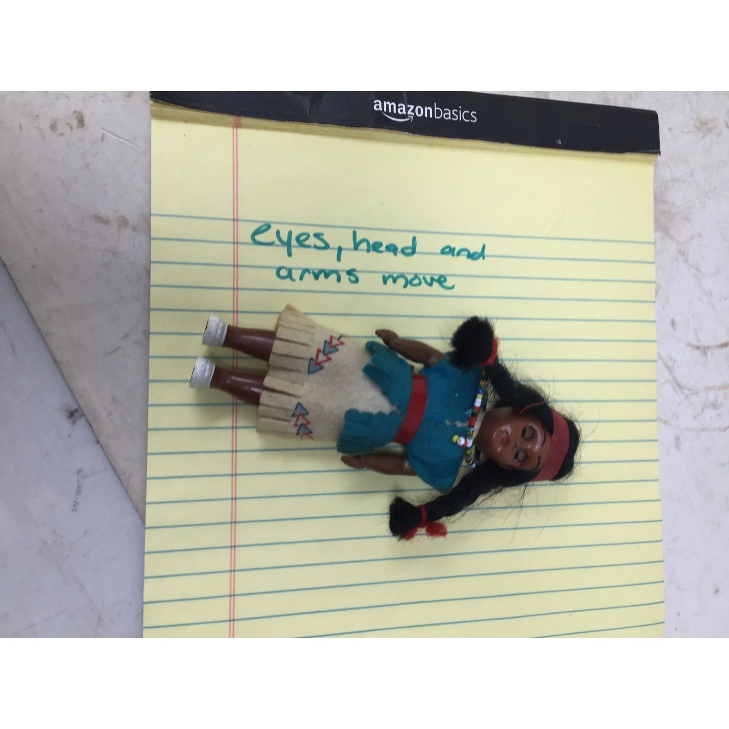 Vintage Native American Indian Doll With Braids and Cultural Dress/Beaded Necklace A+ Stuff A+ Stuff Cultural Dolls