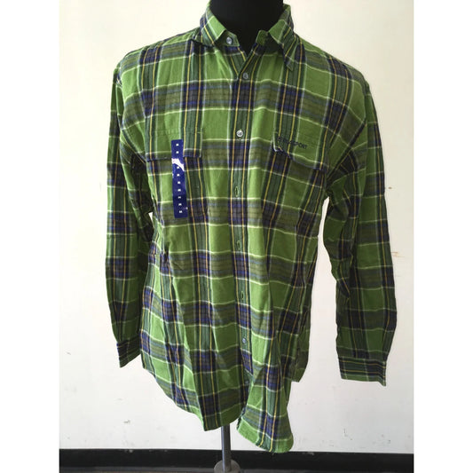 Men's Filasport Size Medium New with Tags Button Up Green/Blue Flannel - A+ Stuff