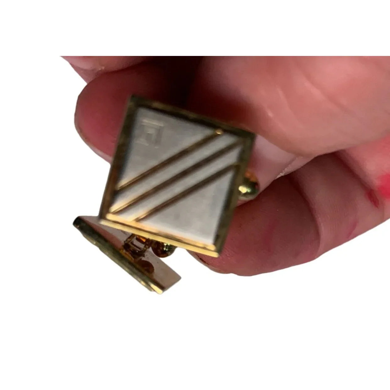 Vintage Mens Squared Gold Toned Cuff Links - A+ Stuff