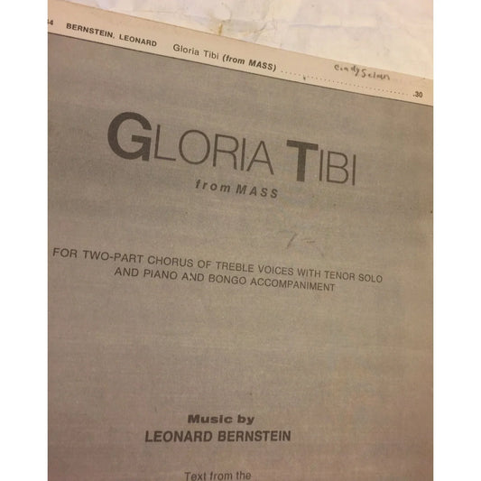 Gloria Tibi from MASS By Leonard Bernstein Vintage Sheet music - A+ Stuff