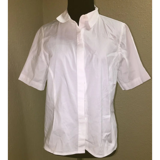Women's Pure Collection Size 8/10 Collared White Button Down Shirt - A+ Stuff