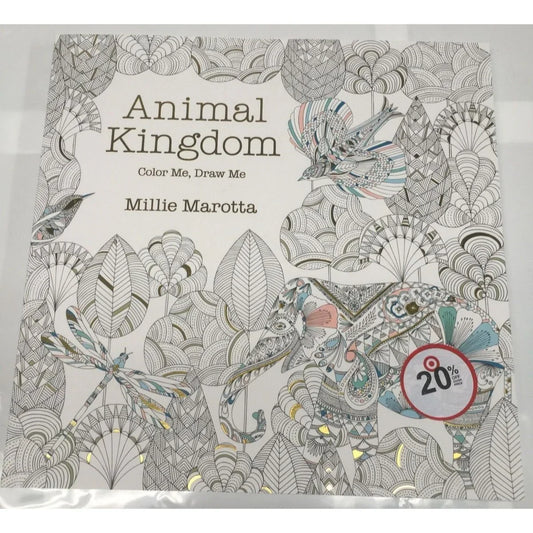 ANIMAL KINGDOM COLOR ME DRAW ME ADULT COLORING BOOK- MILLIE MAROTTA - A+ Stuff