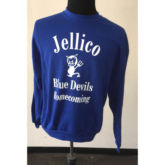 Jellico Blue Devils Homecoming Size Large Blue Sweatshirt - A+ Stuff