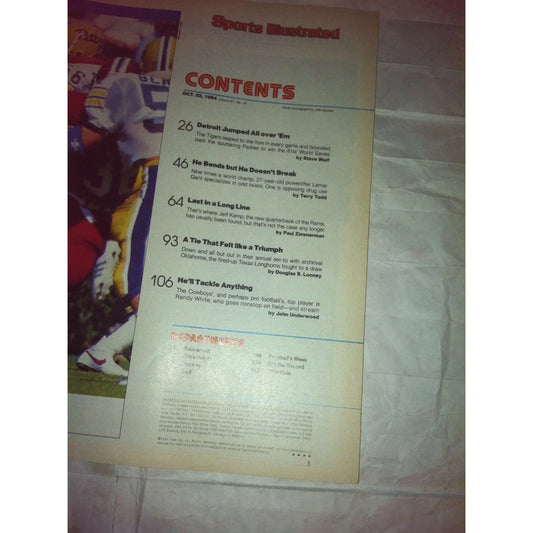 Vintage Sports Illustrated October 22, 1984 Alan Trammell Detroit Tigers Magazine - A+ Stuff
