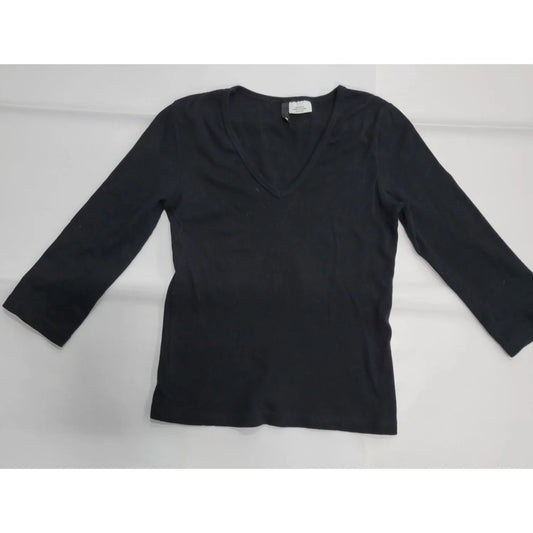 Womens Black Cotton Long Sleeved Shirt Size 6 - A+ Stuff