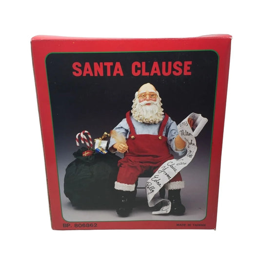 Vintage Sleeping Santa Clause Sitting On Chair With Sack of Toys Figurine- New in Box - A+ Stuff