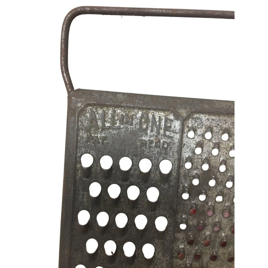 Old Fashioned All in One Flat Metal Grater and Straining Spoon With - Primitive Kitchen Utensils -- A+ Stuff primitive kitchen tools