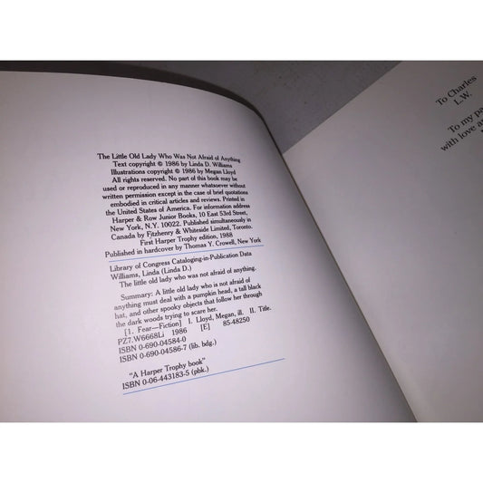 The Little Old Lady Who Was Not Afraid of Anything Halloween Book for Kids Linda Williams - A+ Stuff