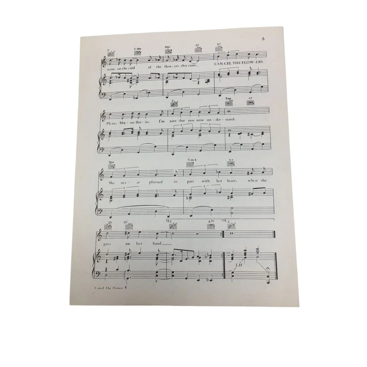 ''CANCEL THE FLOWERS'' VINTAGE SHEET MUSIC BOOK - A+ Stuff - SHEET MUSIC - A+ Stuff