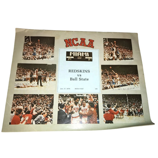 NCAA Redskins VS Ball State Vintage 1979 Basketball Program - A+ Stuff
