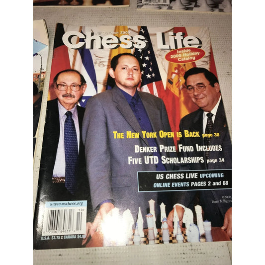 Vintage Bundle of 7 Chess Life Magazines (Jan, Feb, April, May, Oct, Nov, Dec 2000) - A+ Stuff