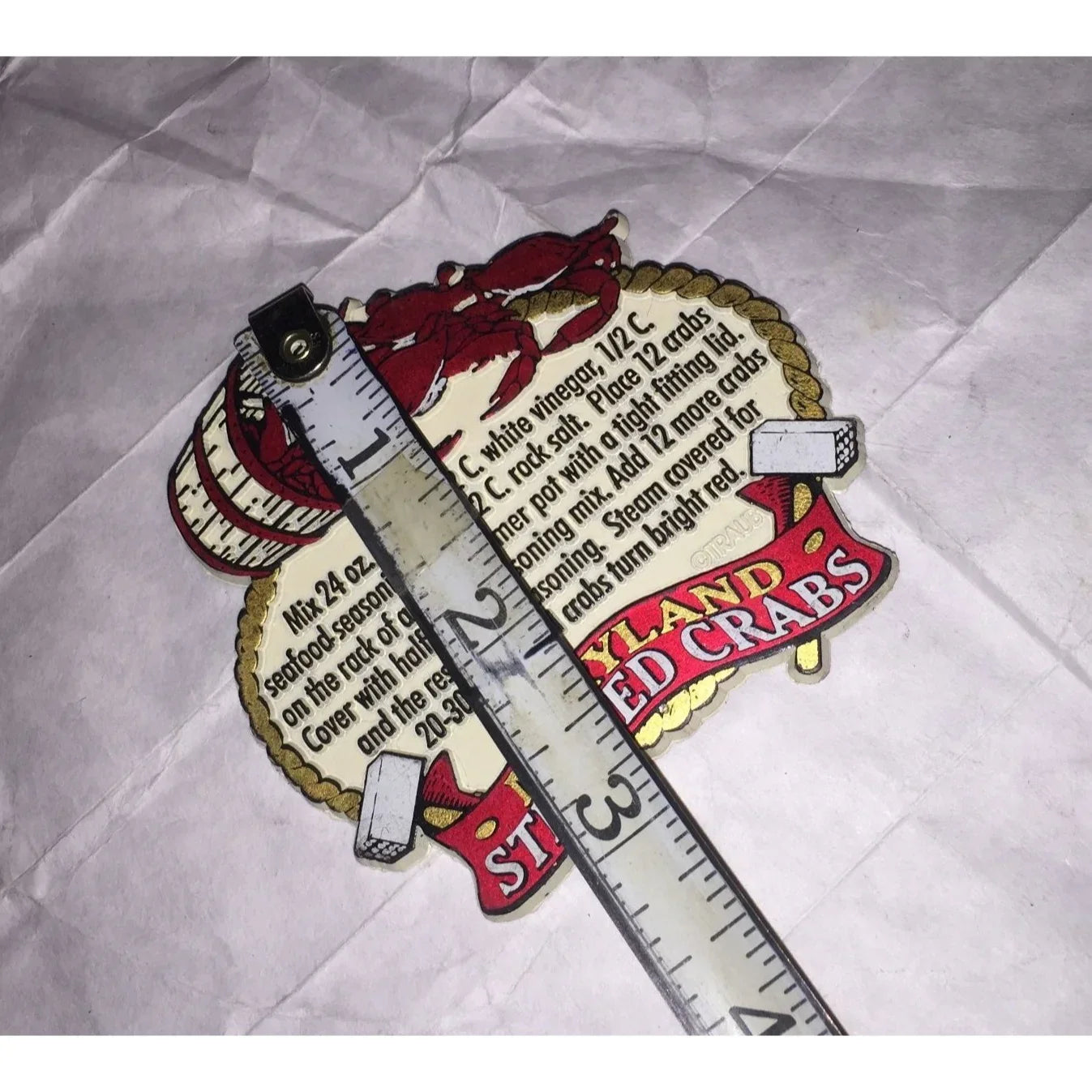 Maryland Steamed Crabs Recipe Refrigerator Magnet - 3" - A+ Stuff