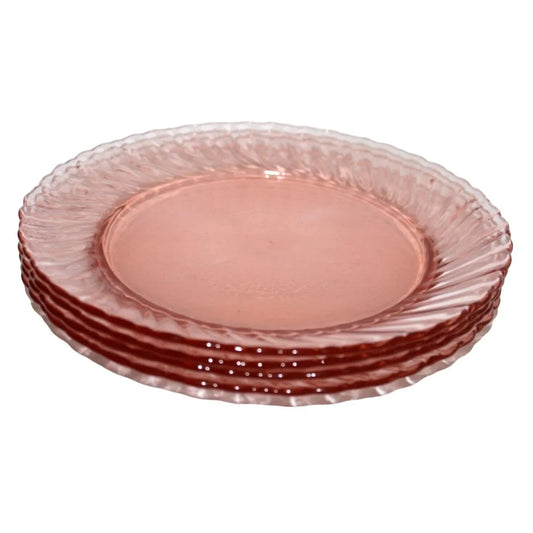 Vintage Arcoroc France Pink Swirl Dinner Plates- Set of 4 Dinner Plates Arcoroc France A+ Stuff