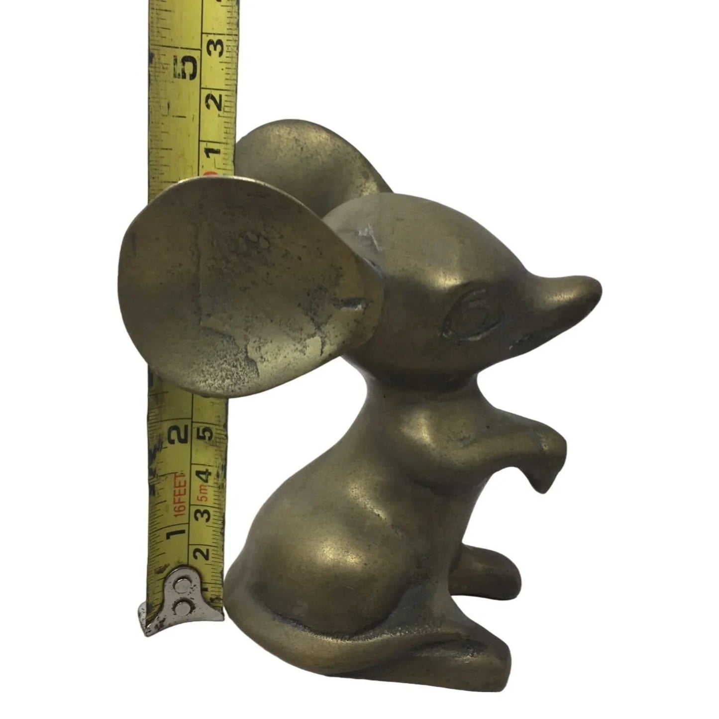 Brass Begging Mouse w/ Big Ears Metal Gold tone figurine/Paperweight A+ Stuff A+ Stuff