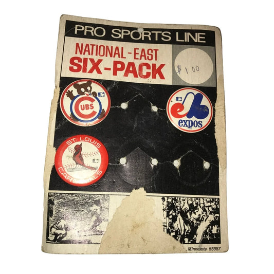 Pro Sports Line - National East six pack- Set of 3 Vintage Buttons- Expos - Cubs - Cardinals - A+ Stuff