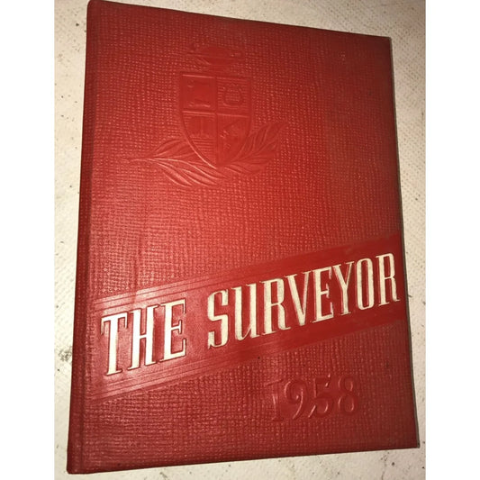 The Surveyor Vintage 1958 Washington Junior High Hardcover Yearbook - A+ Stuff