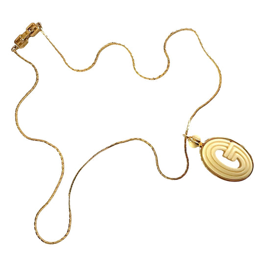 Givenchy Vintage Resin G Pendant Necklace