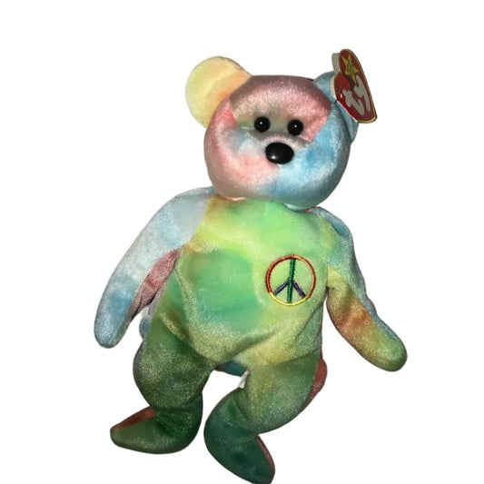 TY The Beanie Babies Collection Original "Peace" Feb. 1, 1996 Bear - A+ Stuff