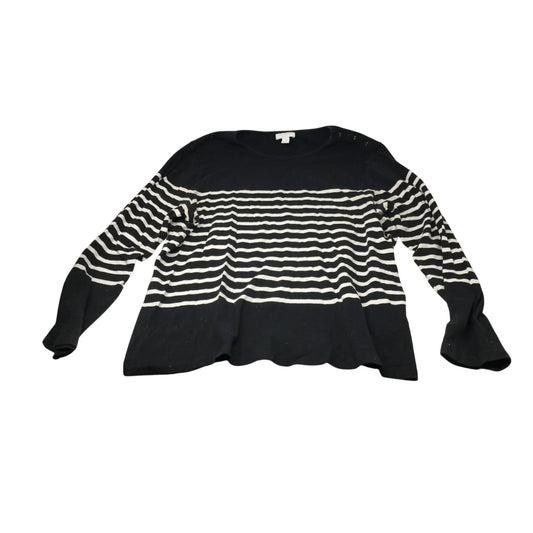 Charter Club Woman Size 3X Black/White Striped Long Sleeve Shirt - charter club - Shirts & Tops - A+ Stuff