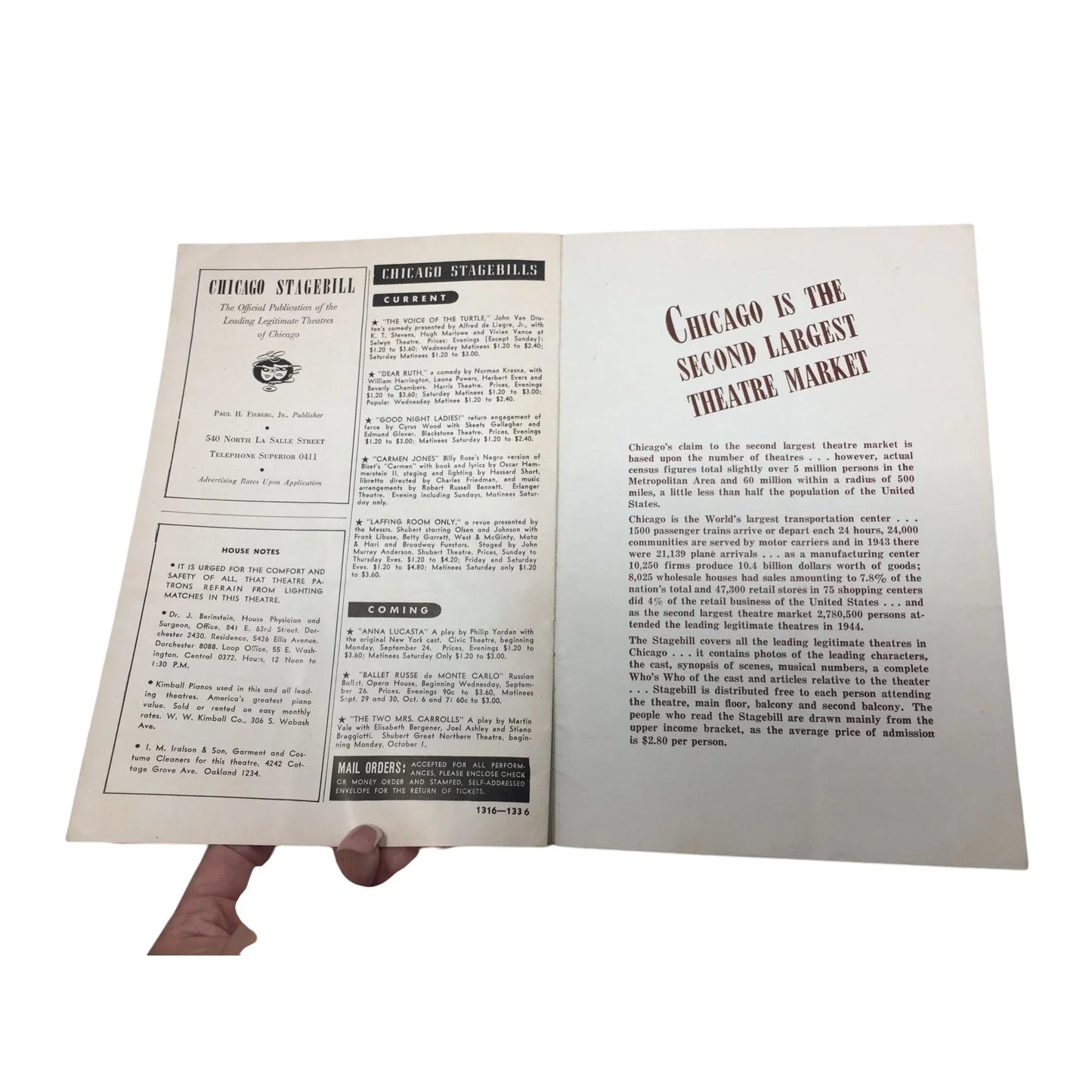 ''CHICAGO STAGEBILL'' EVENT PROGRAM/BOOKLET - A+ Stuff - Books - A+ Stuff