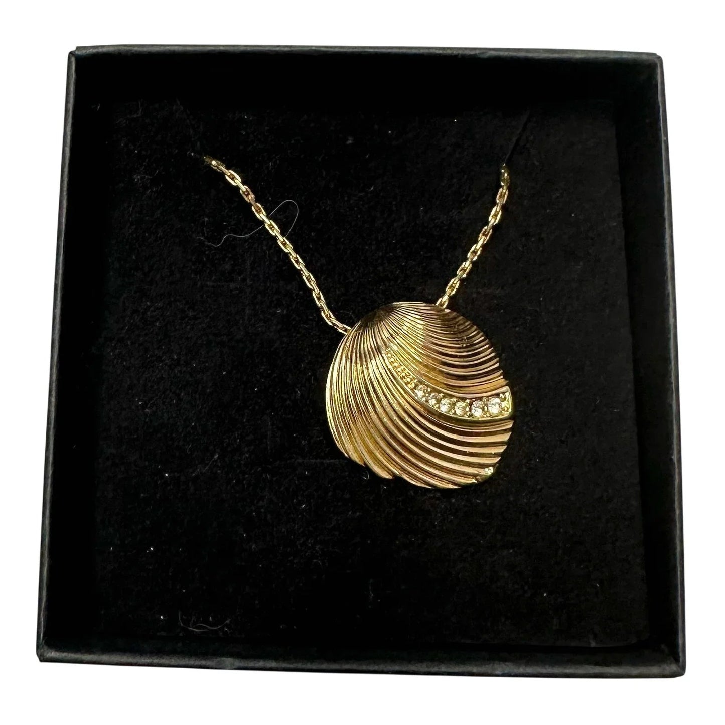Christian Dior Seashell w Crystals Necklace - Vintage! - Christian Dior - Pendant with Necklace - A+ Stuff