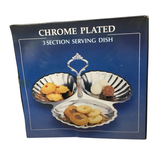 CHROME PLATED 3 SECTION SERVING DISH (NEW) - A+ Stuff - Serving Dish - A+ Stuff