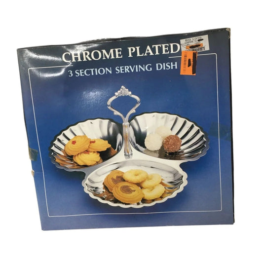 CHROME PLATED 3 SECTION SERVING DISH (NEW) - A+ Stuff - Serving Dish - A+ Stuff