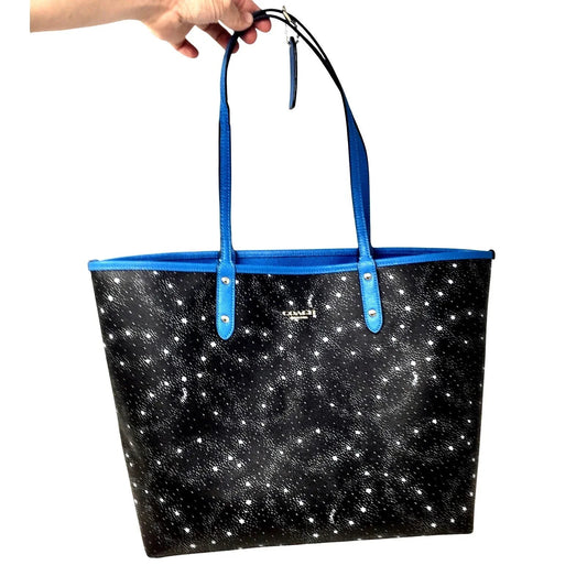 Coach Coated Canvas Reversible City Tote - Starry Sky / Bright Blue - Coach - Tote Bag - A+ Stuff