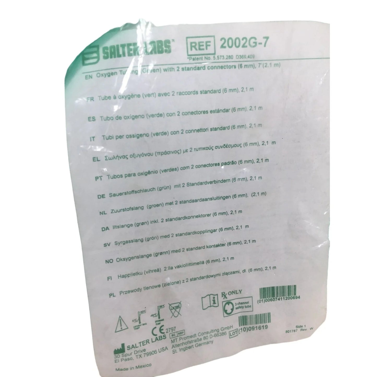 Salter Labs (Pack of 2) Oxygen Tubings with 2 Standard Connections for Each -New in Bag salter labs A+ Stuff