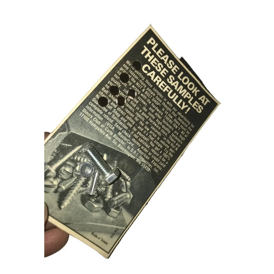 Vintage Nut & Bolt Shop Hardware Sample Collectible Advertising Machinist Screws - A+ Stuff