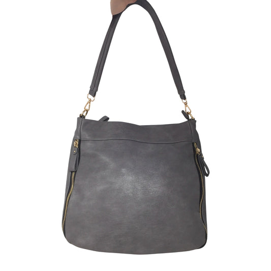Madison West Distressed Gray Hobo Bag
