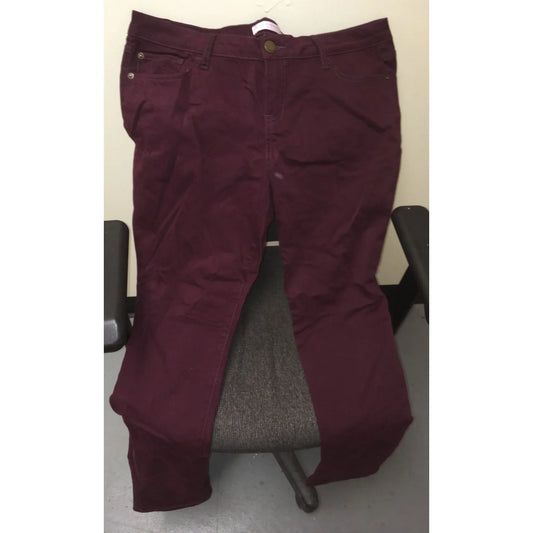 Women's No Boundaries Size 17 Maroon/Burgundy Jeans with Pockets - A+ Stuff