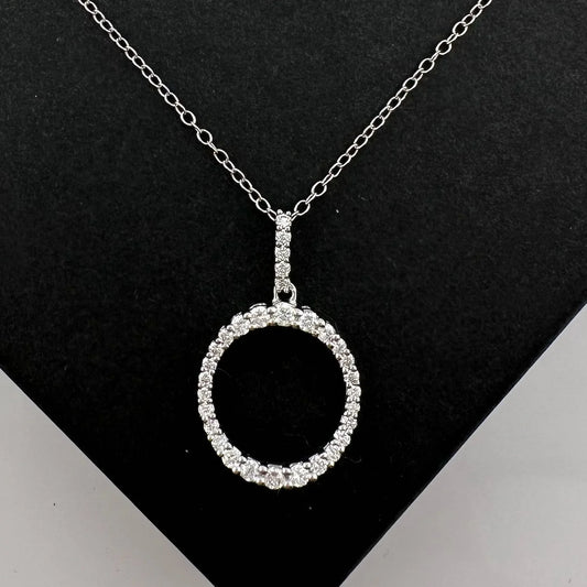 Radiant Circle of Life Eternity Necklace - 1/2 Carat Lab Created Diamonds - Sterling Silver - A+ Stuff