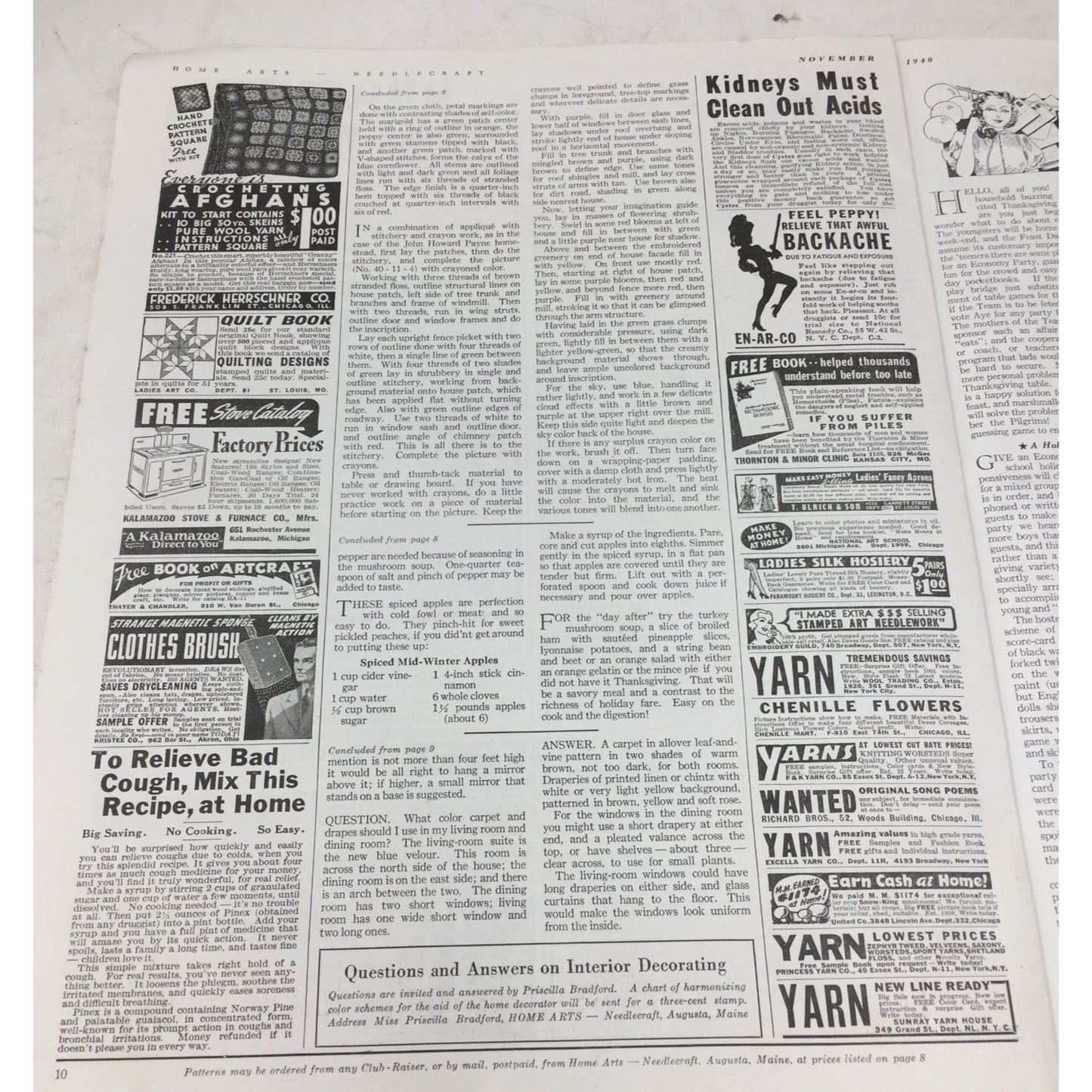 Vintage Collectible Needlecraft Home Arts Magazine Nov. 1940