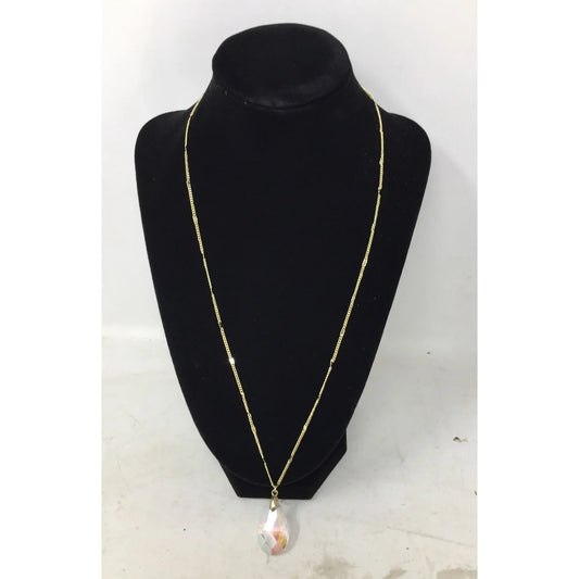 Womens Gold Tone Chain with Faux Crystal Drop Pendant Necklace A+ Stuff A+ Stuff